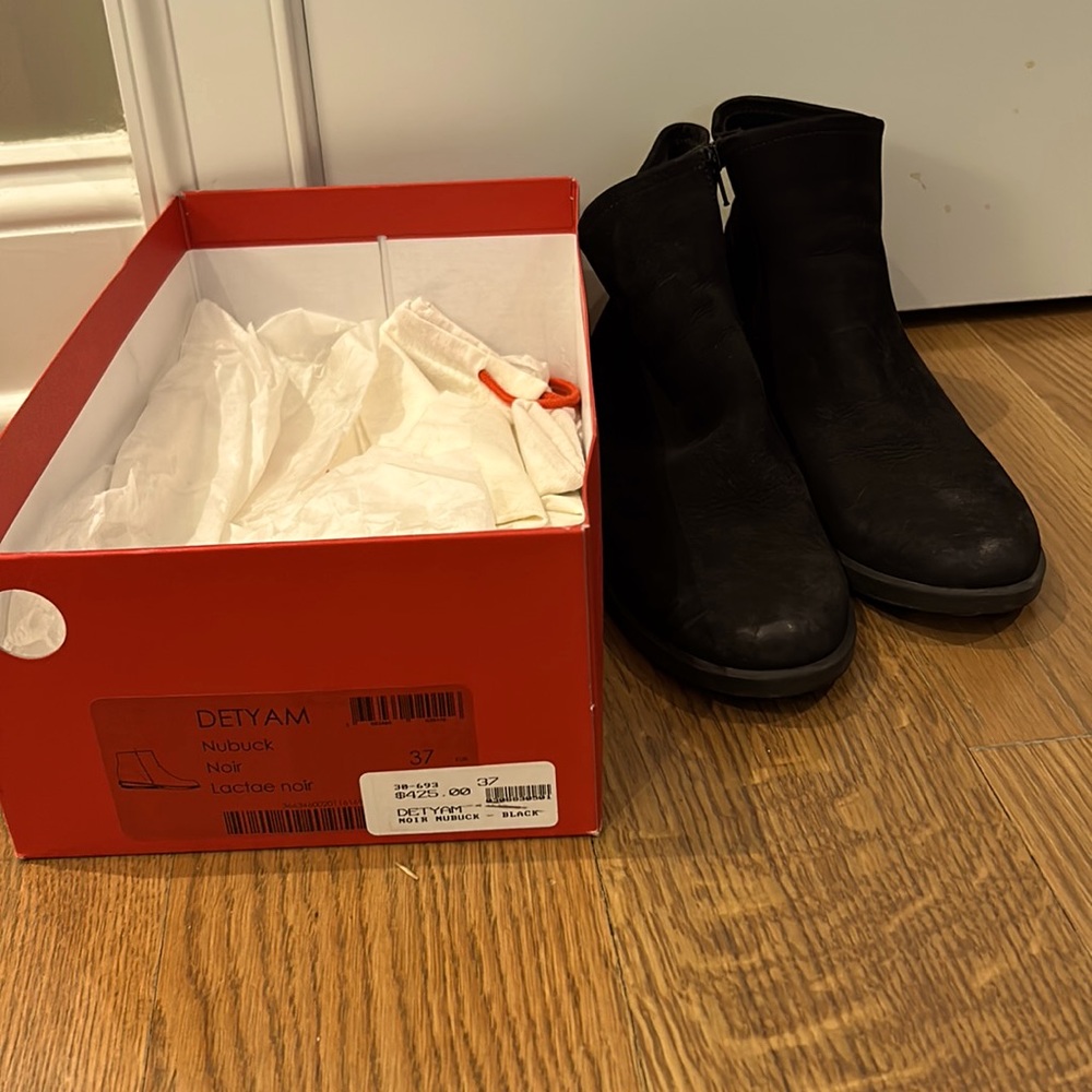 Black Arche booties, suede, size 7
